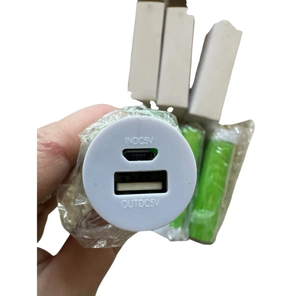 Lot of 3 Power Banks Small Size Green w/ Charging Cables 2200 mAh Model CPP-3699